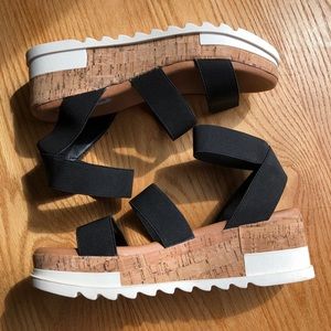 Steve Madden Black Bandi Sandels